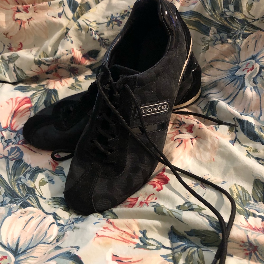 Very gently worn black Coach sneakers size 8